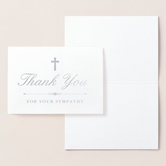 シルバークロスエレガント悔やみや弔慰ありがとう 箔カード (ディスプレー)