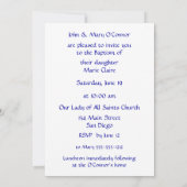 シルバークロスオンアイボリーダマスク招待されました 招待状 (裏面)