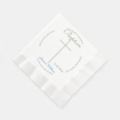 シルバークロスボーイバプティスブルー 縁ありランチョンナプキン (角)