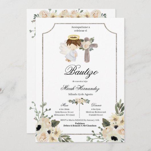 シルバークロスミバウティゾフローラインビタシオン 招待状 (正面/裏面)