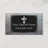 シルバークロス教会エレガント縁ど牧師 名刺 (正面)