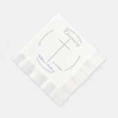 シルバークロス《キリスト教》洗礼式や命名式ブルーベビー名 縁ありランチョンナプキン (角)