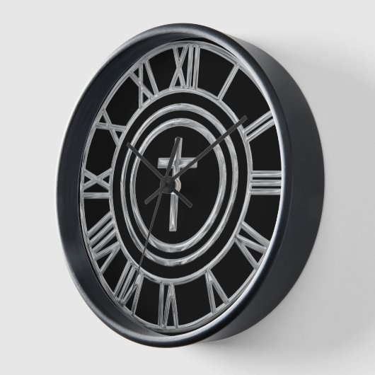 シルバークロス 壁時計 (傾斜)