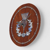 シルバークロムオンマホガニーウッドスコティスル ラージ壁時計 (傾斜)