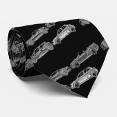 シルバークロムカービークル黒い背景 ネクタイ (ロール)