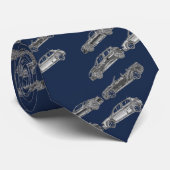 シルバークロムカービークル&ブルーバックグラウンド ネクタイ (ロール)