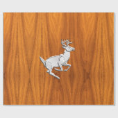 シルバークロムライクランニングの鹿のチーク素晴らしプリント ラッピングペーパー (フラット)