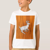 シルバークロムライクランニングの鹿のチーク素晴らしプリント Tシャツ (正面)