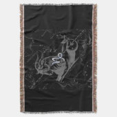 シルバークロームのような山羊座〔占星術の〕十二宮図サインヘベリウス スローブランケット (正面縦)