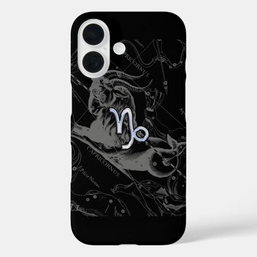 シルバークロームのような山羊座〔占星術の〕十二宮図サインヘベリウス Case-Mate iPhoneケース (裏面)
