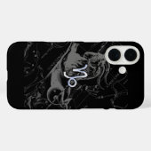 シルバークロームのような山羊座〔占星術の〕十二宮図サインヘベリウス Case-Mate iPhoneケース (裏面 (横))