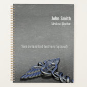 シルバークロームプロフェッショナルメディカルカドゥセウス記号 プランナー手帳 (正面)