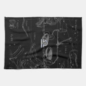 シルバークロームライブラライブライ〔占星術の〕十二宮図サイン入りHevelius キッチンタオル (横)