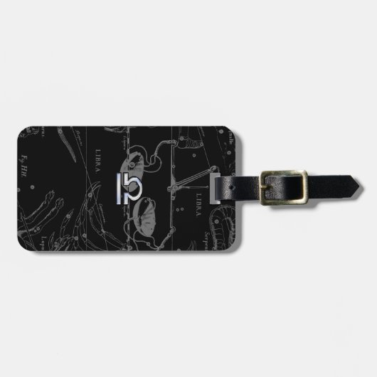 シルバークロームライブラライブライ〔占星術の〕十二宮図サイン入りHevelius ラゲッジタグ (正面横)