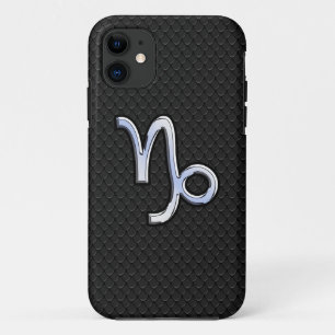 シルバークローム山羊座〔占星術の〕十二宮図記号 iPhone 11 ケース
