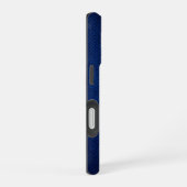 シルバークローム幾何学模様のブルーシボリスネーク iPhone 16ケース (右側面)