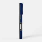 シルバークローム幾何学馬ブルーパイソンレザー iPhone 16ケース (右側面)