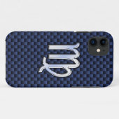 シルバークローム《星座》乙女座〔占星術の〕十二宮図サインオンネイビーブルーデコール Case-Mate iPhoneケース (裏面(横))