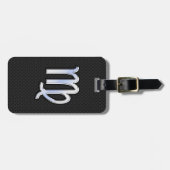 シルバークローム《星座》乙女座〔占星術の〕十二宮図スネークスキンにサイン ラゲッジタグ (正面横)