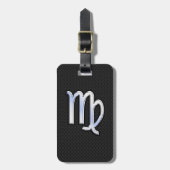 シルバークローム《星座》乙女座〔占星術の〕十二宮図スネークスキンにサイン ラゲッジタグ (正面縦)