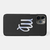 シルバークローム《星座》乙女座〔占星術の〕十二宮図スネークスキンにサイン Case-Mate iPhoneケース (裏面(横))