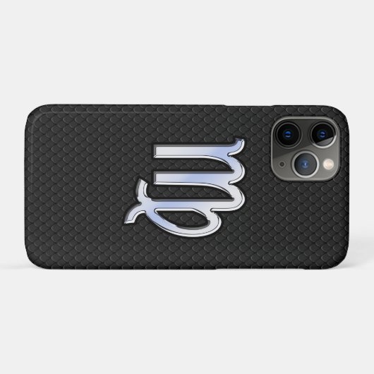 シルバークローム《星座》乙女座〔占星術の〕十二宮図スネークスキンにサイン Case-Mate iPhoneケース (裏面(横))