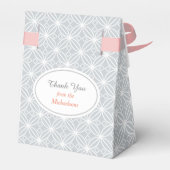 シルバークワッドフラワーパターンすべての行事ピンクボウ フェイバーボックス (裏面サイド)