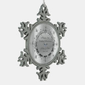 シルバークールフローラス結婚ワーズ記念日 スノーフレークピューターオーナメント (左)