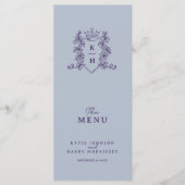 シルバーグダークパープルクラウンモノグラム結婚ズ メニュー (正面)