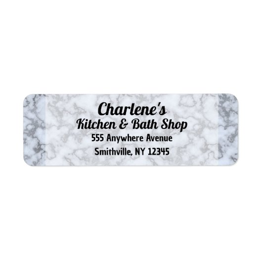 シルバーグフェイクレーマーブル差出人住所ラベル ラベル (正面)