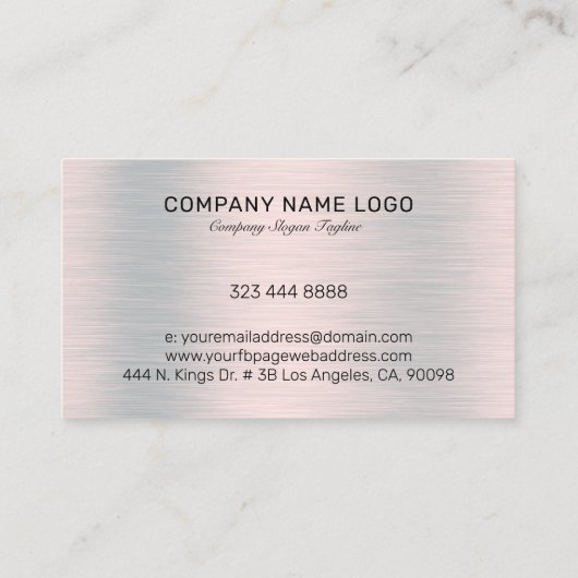 シルバーグブラシ付きアフェイクルミニウム 名刺 (裏面)