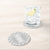 シルバーグモダンレーダイヤモンドは日付コースターを保存 ラウンドペーパーコースター (インサイチュ)