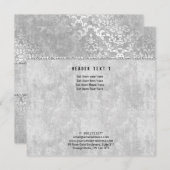 シルバーグライマーダマスクエレガントな結婚式 招待状 (正面/裏面)