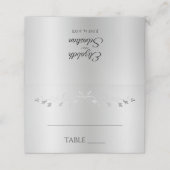 シルバーグラディエント&ヴィンテージフローリッシュエレガントな結婚式 プレイスカード (外部開封)