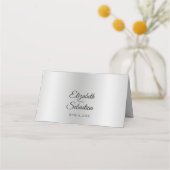 シルバーグラディエント&ヴィンテージフローリッシュエレガントな結婚式 プレイスカード (裏面)