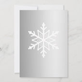 シルバーグラデーションの冬の雪の結晶のブライダルシャワー 招待状 (裏面)