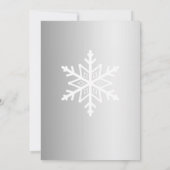シルバーグラデーションの雪の結晶 ウインター リハーサルディナー 招待状 (裏面)