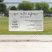 シルバーグラデーショングリッターのロゴ大理石オープン 横断幕 (インサイチュ)