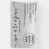 シルバーグラデーショングリッターのロゴ大理石オープン 横断幕 (縦)