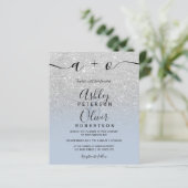 シルバーグラデーショングリッターほこりっぽいブルー結婚バジェット (スタンド正面)