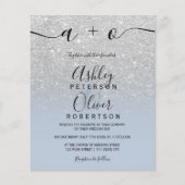 シルバーグラデーショングリッターほこりっぽいブルー結婚バジェット (正面)