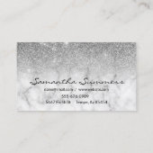 シルバーグラデーショングリッターマーブルカスタマイズグリッター 名刺 (裏面)