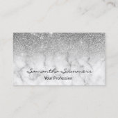 シルバーグラデーショングリッターマーブルカスタマイズグリッター 名刺 (正面)