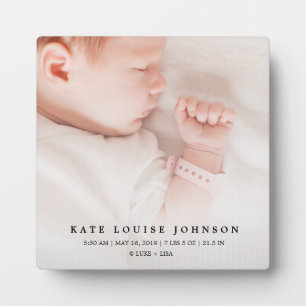 シルバーグラデーション新生児の写真&誕生記録 フォトプラーク