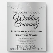 シルバーグラデーション&華やかなエレガントなウェディングウェルカム フォトプラーク (正面)