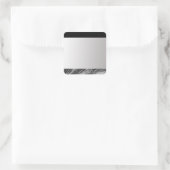 シルバーグラデ空白のーションテンプレート、Blk & B/W花崗岩 スクエアシール (バッグ)