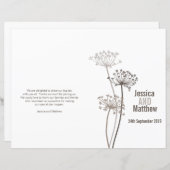 シルバーグラフィック茶色の花結婚式 プログラム (正面/裏面)