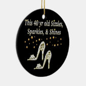 シルバーグラマラス40歳のデザイン セラミックオーナメント (右)