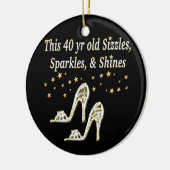 シルバーグラマラス40歳のデザイン セラミックオーナメント (左)