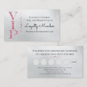 シルバーグラマリーダイヤモンドピンクグリッターVIPロイヤリティ 名刺 (正面/裏面)